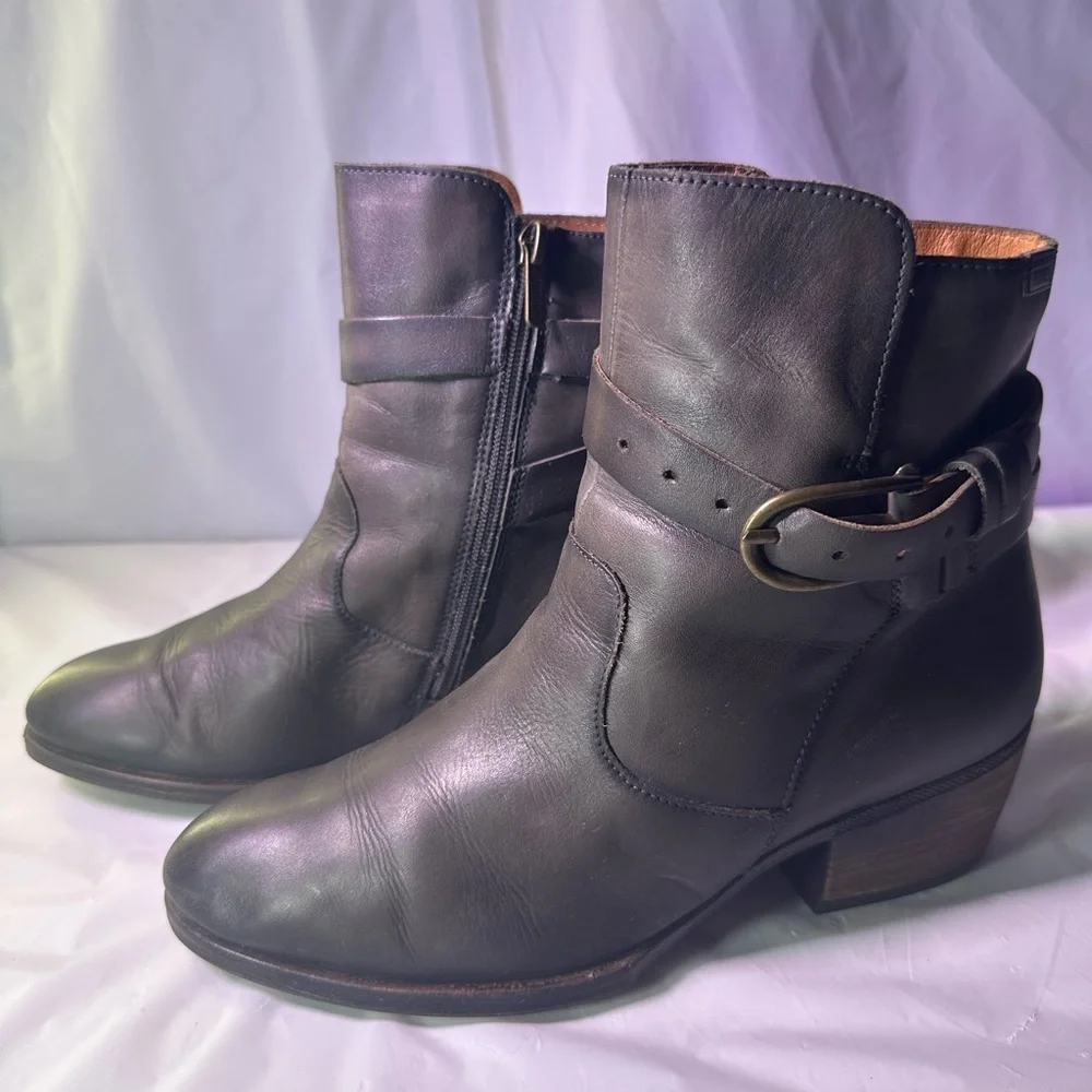 Pikolinos Dark Brown Leather Ankle Boots with Buckle - Picture 7 of 16